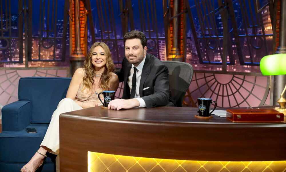 Luciana Gimenez com Danilo Gentili (Créditos: Rogério Pallatta/SBT)