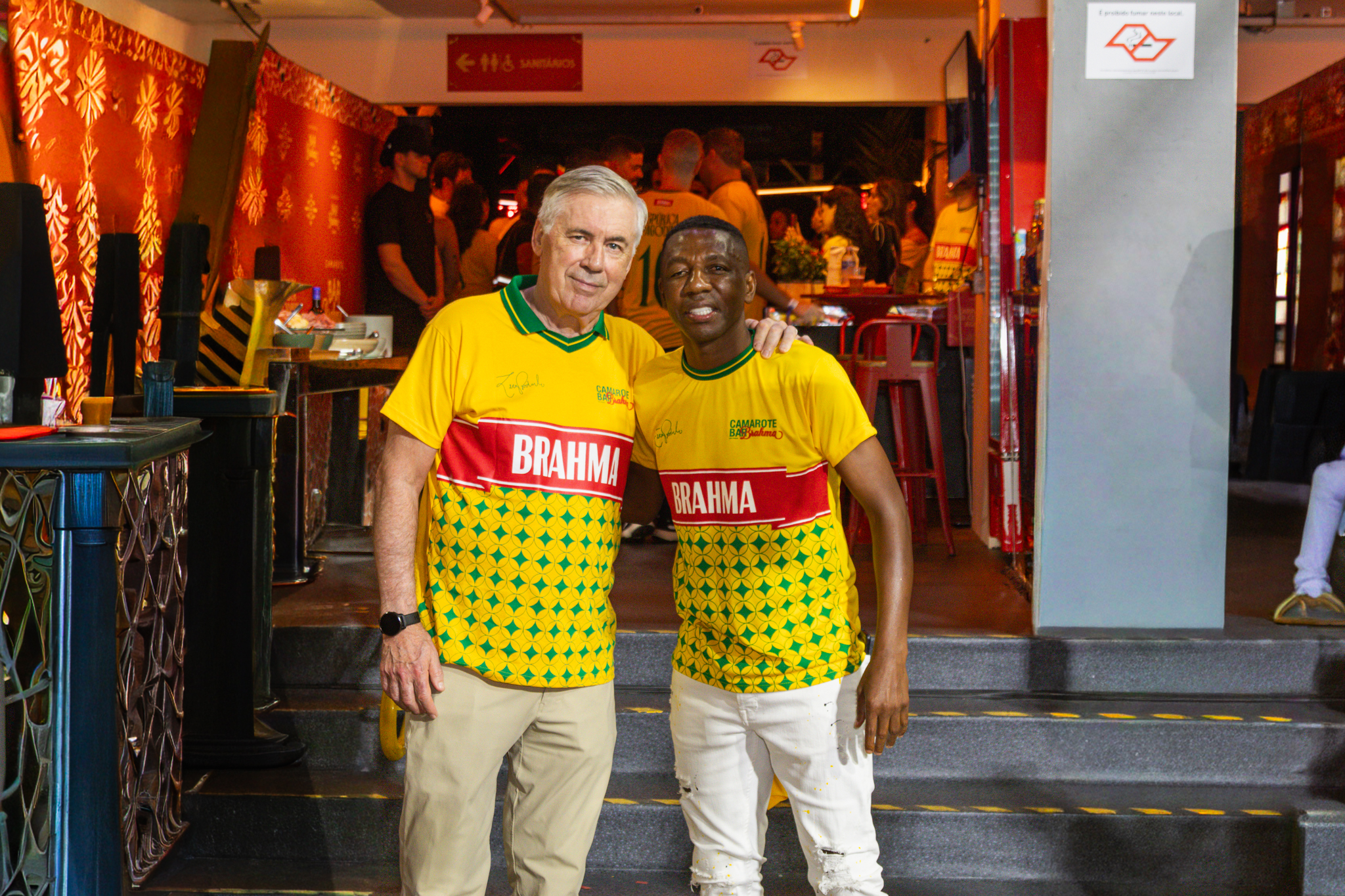 Camarote Bar Brahma - Carlo Ancelotti e Amaral - Foto: Geovani Moreira