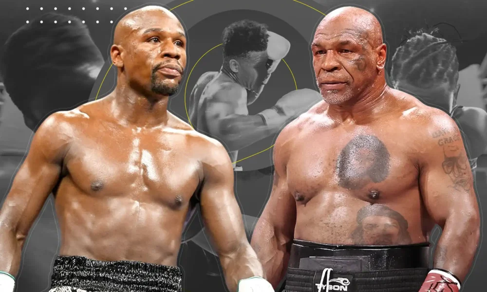Foto Divulgação: Mike Tyson e Floyd Mayweather