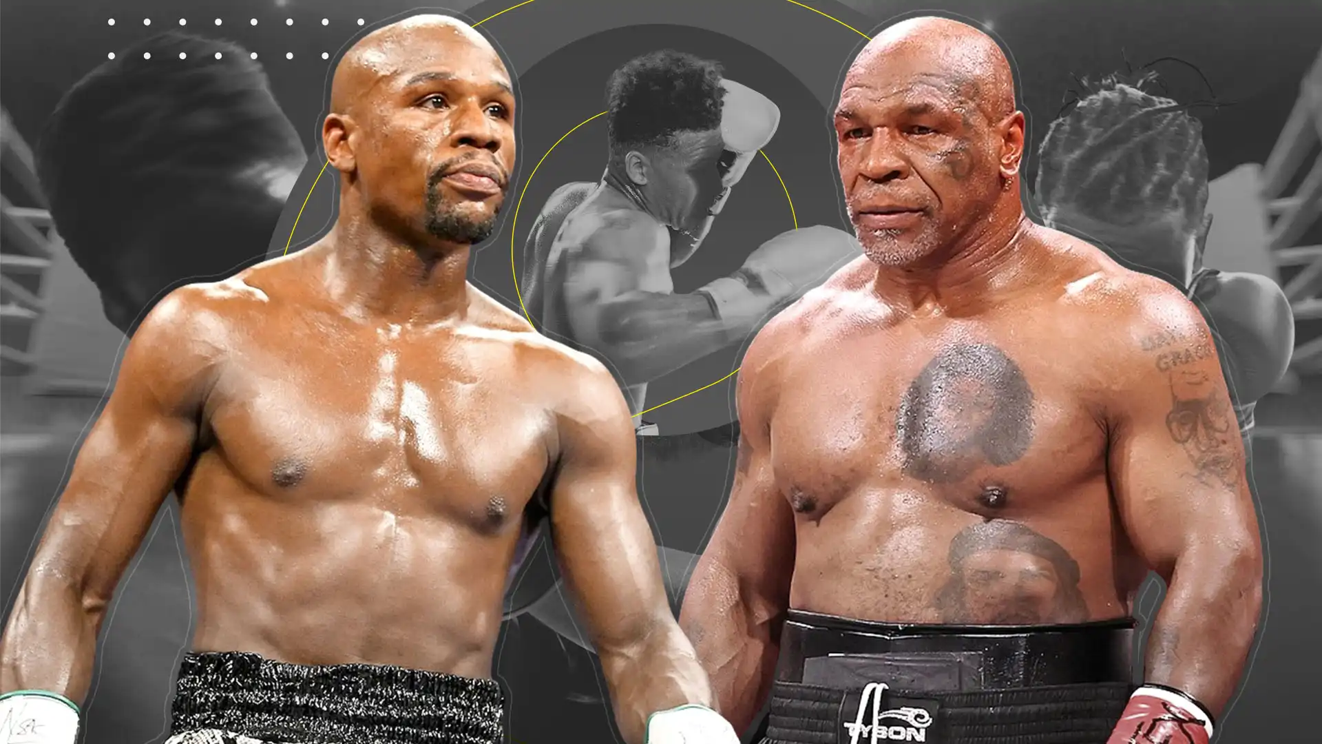 Foto Divulgação: Mike Tyson e Floyd Mayweather