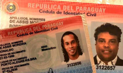 Fotos de documentos de identidade paraguaios com nomes de Ronaldinho e do irmão dele, Assis — Foto: Ministério Público Paraguai/ Reprodução