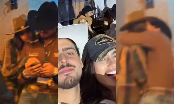 Jon Vlogs e a modelo Alana Felisberto em Barretos — Foto: rep/ instagram